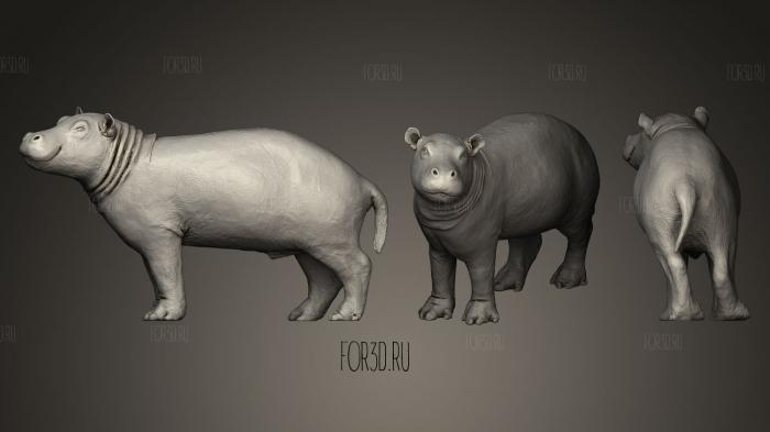 Baby Hippo stl model for CNC